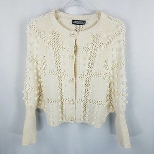Amodediosa sweater cream cable knit with bobbles‎